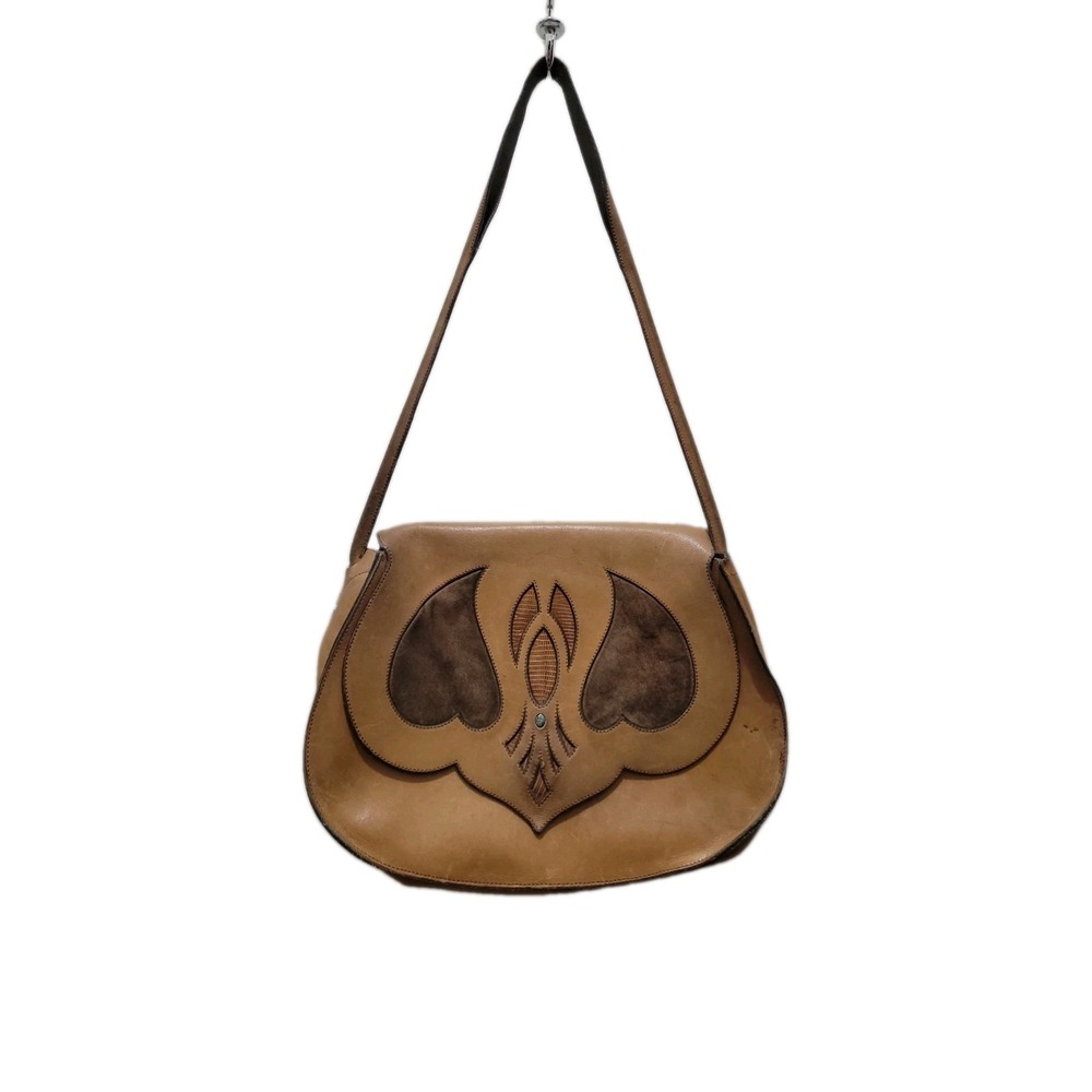 VINTAGE HAND TOOLED LEATHER/ SUEDE PURSE 70'S